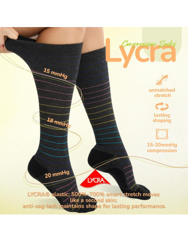 Calcetines de Compresión Unisex Lana Merino 15-20 mmHg