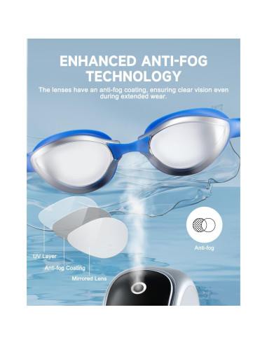 Gafas de Natación Aegend Adulto Espejadas Antiempañantes
