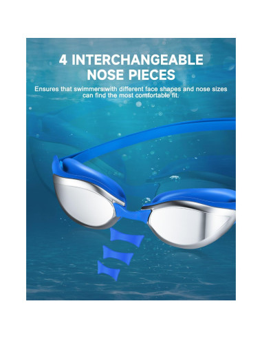Gafas de Natación Aegend Adulto Espejadas Antiempañantes