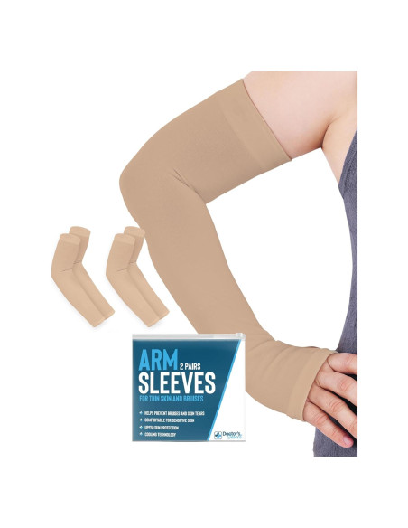 Protectores de brazos Doctor's Select UPF 50 para piel delgada - 2 pares