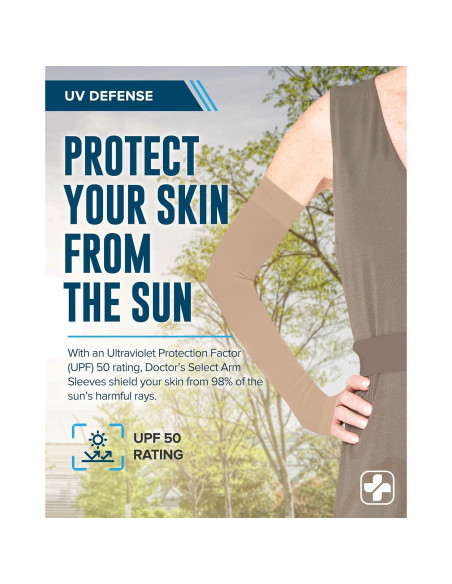 Protectores de brazos Doctor's Select UPF 50 para piel delgada - 2 pares