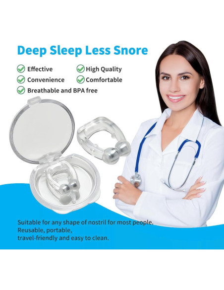 Dispositivos Anti Ronquidos SDGFE33, Clips Nasales de Silicona