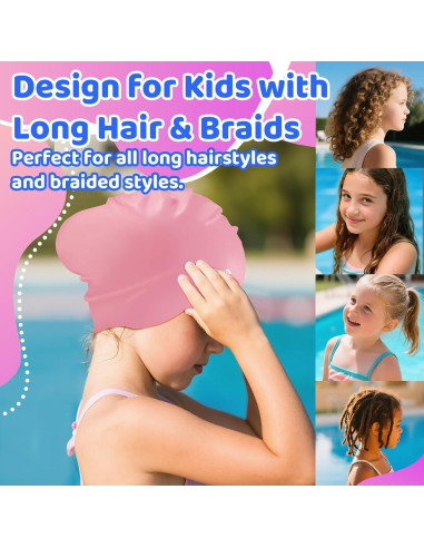 Gorro de Natación Vvinca para Niños 3-8 Años Silicona 2 Pcs