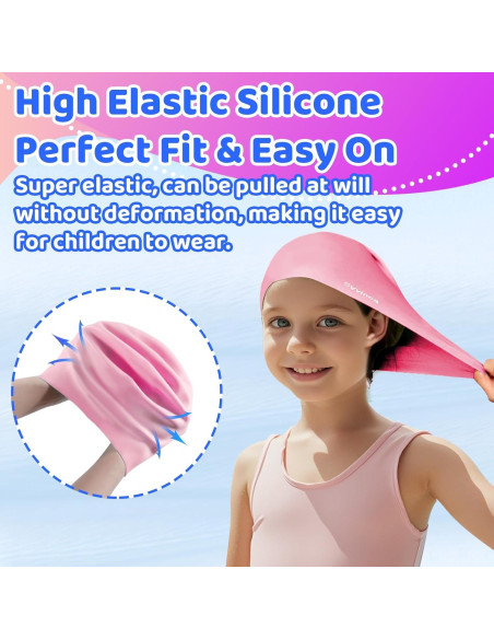 Gorro de Natación Vvinca para Niños 3-8 Años Silicona 2 Pcs