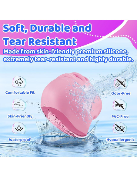 Gorro de Natación Vvinca para Niños 3-8 Años Silicona 2 Pcs