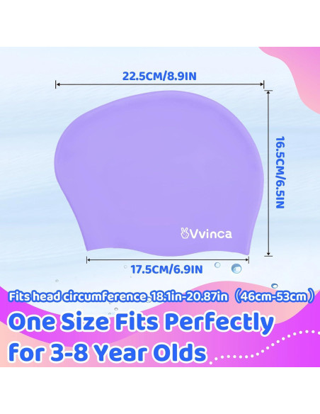 Gorro de Natación Vvinca para Niños 3-8 Años Silicona 2 Pcs
