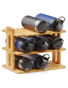 Organizador de Botellas de Agua SpaceAid de Bambú 3 Niveles