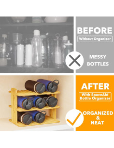 Organizador de Botellas de Agua SpaceAid de Bambú 3 Niveles 2
