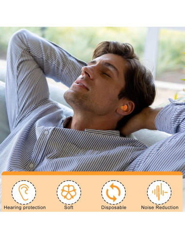 500 Pares de Tapones de Espuma Sratte para Dormir 32dB
