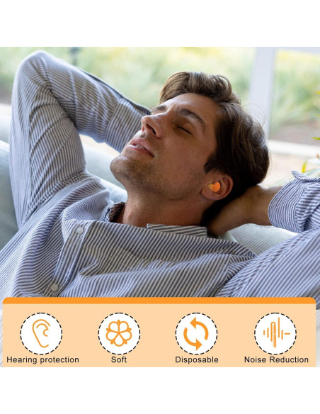 500 Pares de Tapones de Espuma Sratte para Dormir 32dB