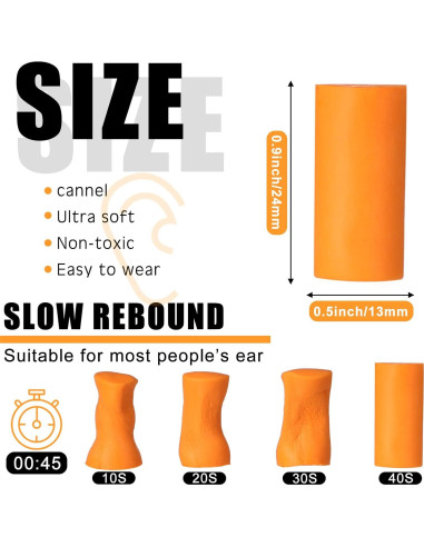 500 Pares de Tapones de Espuma Sratte para Dormir 32dB