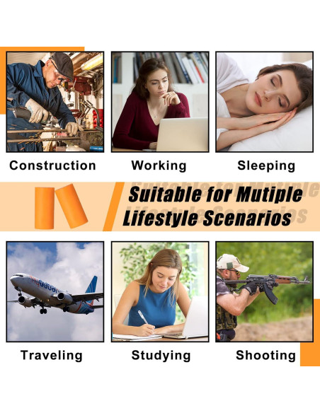 500 Pares de Tapones de Espuma Sratte para Dormir 32dB