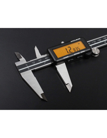 Calibrador Digital Electrónico Accusize 0-150 mm LCD Amarillo