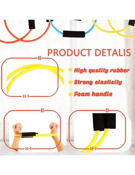 Set de 3 Bandas de Resistencia Doble Norcoin para Pilates