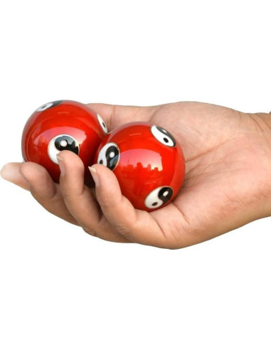 Bolas de Medicina China JapanBargain 3580, Alivio Estrés, Rojo