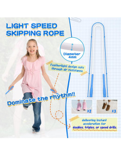 Cuerda de Salto Ajustable FEELCAT 2.8m Verde para Fitness 2