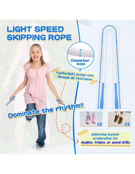 Cuerda de Salto Ajustable FEELCAT 2.8m Verde para Fitness