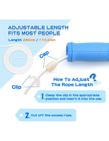 Cuerda de Salto Ajustable FEELCAT 2.8m Verde para Fitness