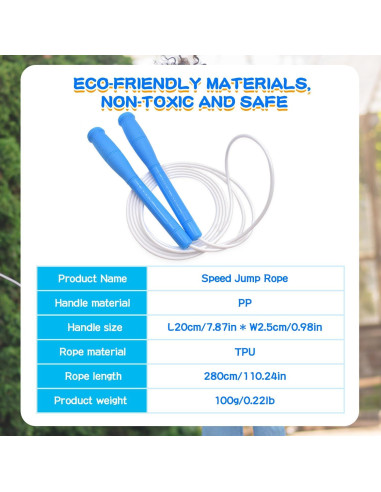 Cuerda de Salto Ajustable FEELCAT 2.8m Verde para Fitness