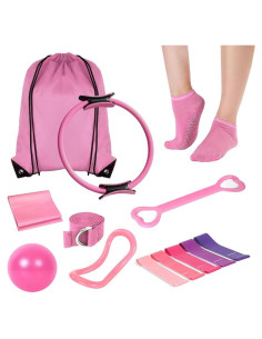 Kit de Pilates XinM 13 Piezas con Anillo y Pelota de 25 cm