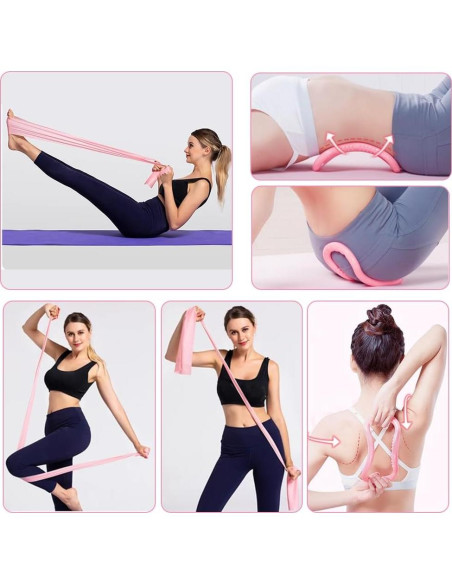 Kit de Pilates XinM 13 Piezas con Anillo y Pelota de 25 cm