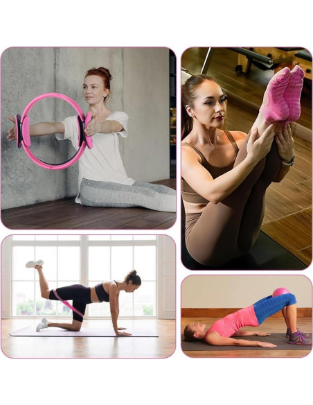 Kit de Pilates XinM 13 Piezas con Anillo y Pelota de 25 cm