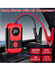 Arrancador de Salto ZPUFDYM SNY-C8 con Compresor 5000A 12V 2