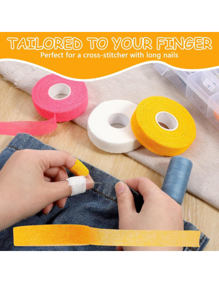 Cinta Protectora de Dedo Bewudy - 3 Rollos Algodón 14m