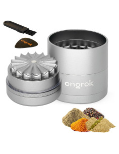 Molinillo de Especias Manual ONGROK 5 Piezas Aluminio Plata 6.35 cm