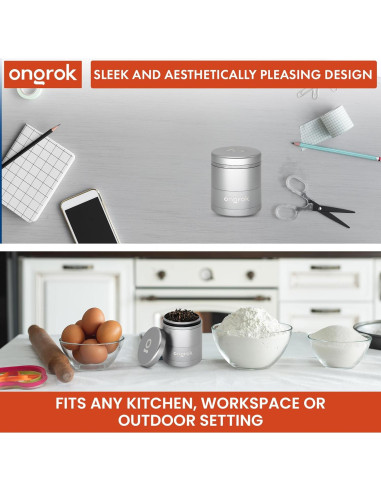 Molinillo de Especias Manual ONGROK 5 Piezas Aluminio Plata 6.35 cm