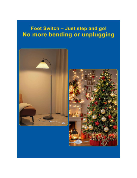 Interruptor de Pedal de Pie Kofuyni 6ft con Cable Claro 3A 125V