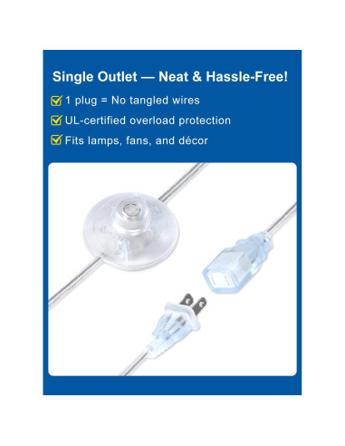 Interruptor de Pedal de Pie Kofuyni 6ft con Cable Claro 3A 125V