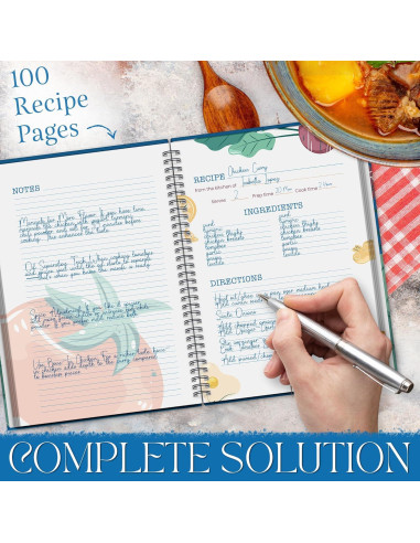 Carpeta de Recetas BOYJIS con Bloc Impermeable y Pestañas