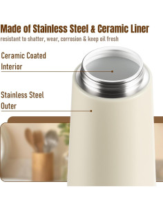 Rociador de Aceite Baalaka 16oz Acero Inoxidable Negro 2