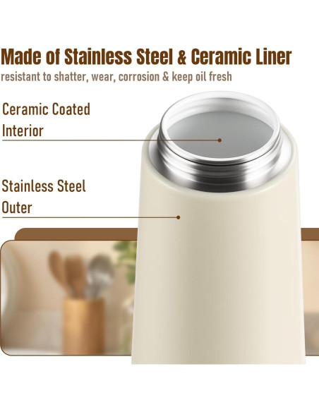 Rociador de Aceite Baalaka 16oz Acero Inoxidable Negro