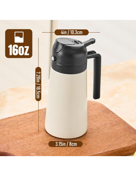 Rociador de Aceite Baalaka 16oz Acero Inoxidable Negro