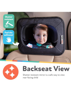 Espejo para Bebés en Asiento Trasero Nuby - Resistente a Roturas 2