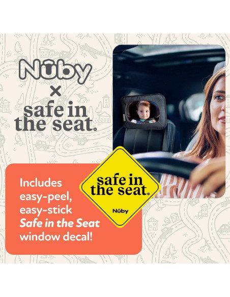 Espejo para Bebés en Asiento Trasero Nuby - Resistente a Roturas