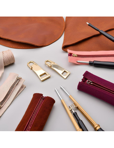 2 Piezas Tiradores de Cremallera Czhotg Oro para Reparación