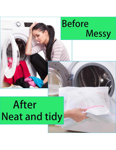 4 Bolsas de Malla para Lavandería MEGIESTO con Cremallera