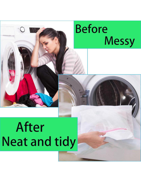 4 Bolsas de Malla para Lavandería MEGIESTO con Cremallera