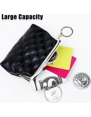 Monedero de Cuero PU para Mujeres AdiStylinno Negro 12x9cm