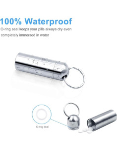 Estuche de Pastillas Impermeable SHD de Acero Inoxidable 5.7 cm 2