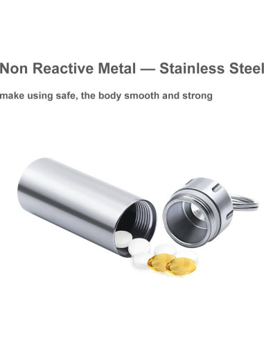 Estuche de Pastillas Impermeable SHD de Acero Inoxidable 5.7 cm