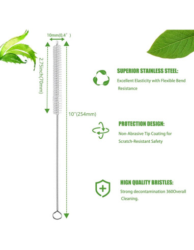 Cepillo Limpiador de Popotes CIDYAUST 26.5cm 2 Piezas Nylon