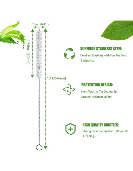 Cepillo Limpiador de Popotes CIDYAUST 26.5cm 2 Piezas Nylon