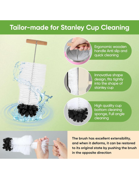 Juego de cepillos de limpieza de botellas TUNIKO 3 en 1