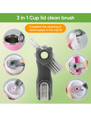 Juego de cepillos de limpieza de botellas TUNIKO 3 en 1