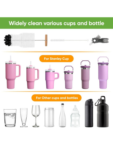 Juego de cepillos de limpieza de botellas TUNIKO 3 en 1