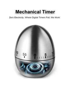 Temporizador Mecánico de Cocina INTRESTIN 60 Minutos Acero Inoxidable 2